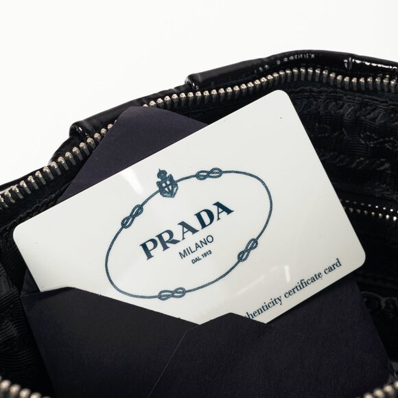 Prada Rosso & Argento Vernice Sfumata Gradient Patent Leather Handbag - Picture 14 of 14